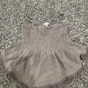 Latte gauze tank top